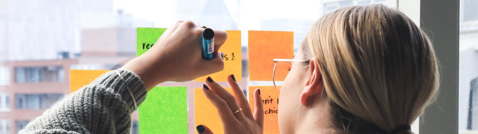 Writing on Post-It notes